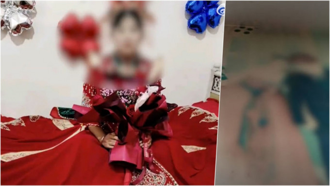 男子驚見網上婚禮片中新娘是「自己老婆」 決定要告妻子。 網圖