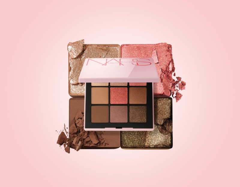 NARS Orgasm Rising眼影組合/$500，九種色調包羅標志性的金色珠光蜜桃粉紅色調Orgasm，另配以一眾暖色調，齊集霧面、綺面和閃爍質感。