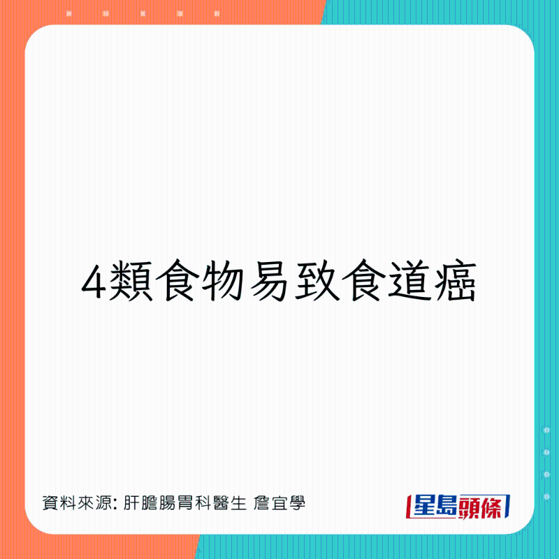 4類食物易致食道癌