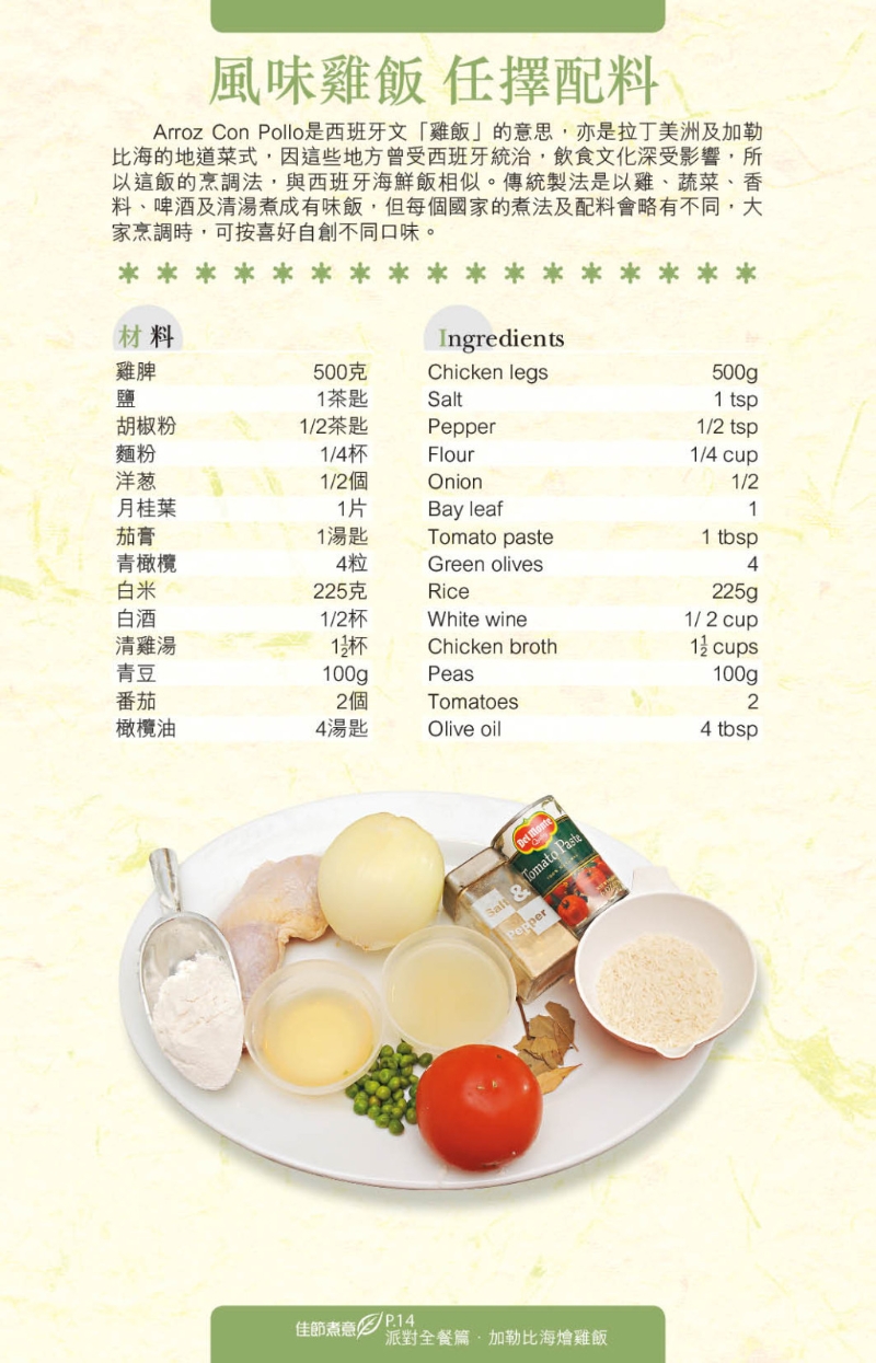 加勒比海燴雞飯材料 加勒比海燴雞飯材料