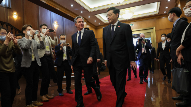 秦剛迎接到來的布林肯 秦剛迎接到來的布林肯