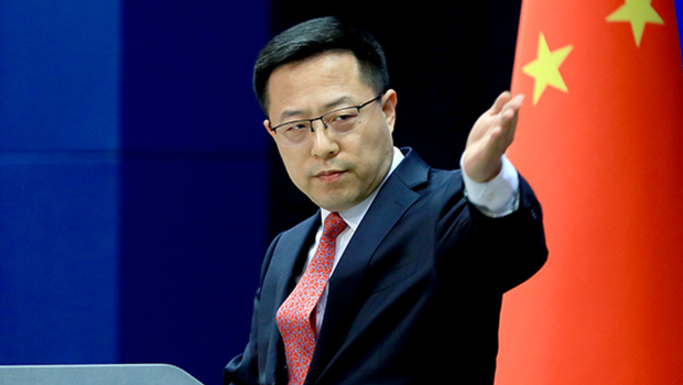 擔任外交部發言人時的趙立堅。