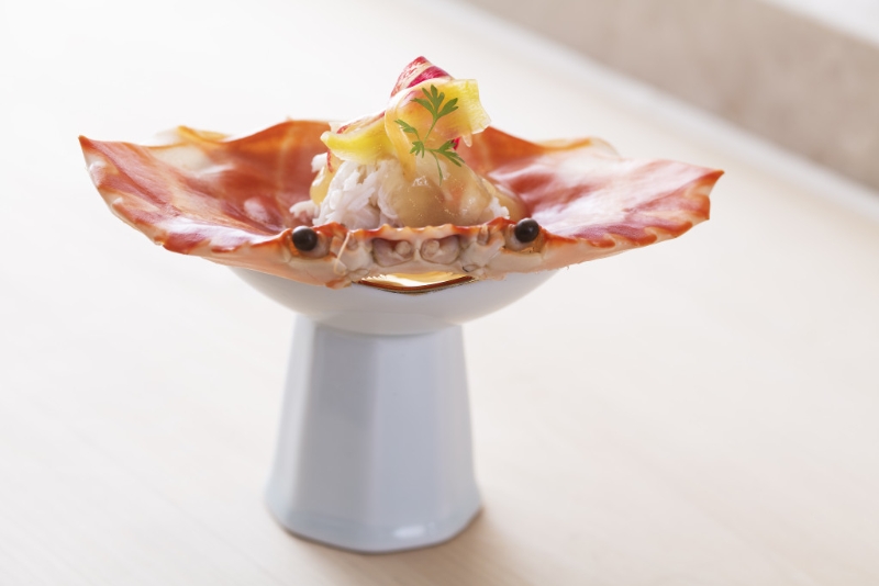 凍紅蟹配蟹湯醋啫喱