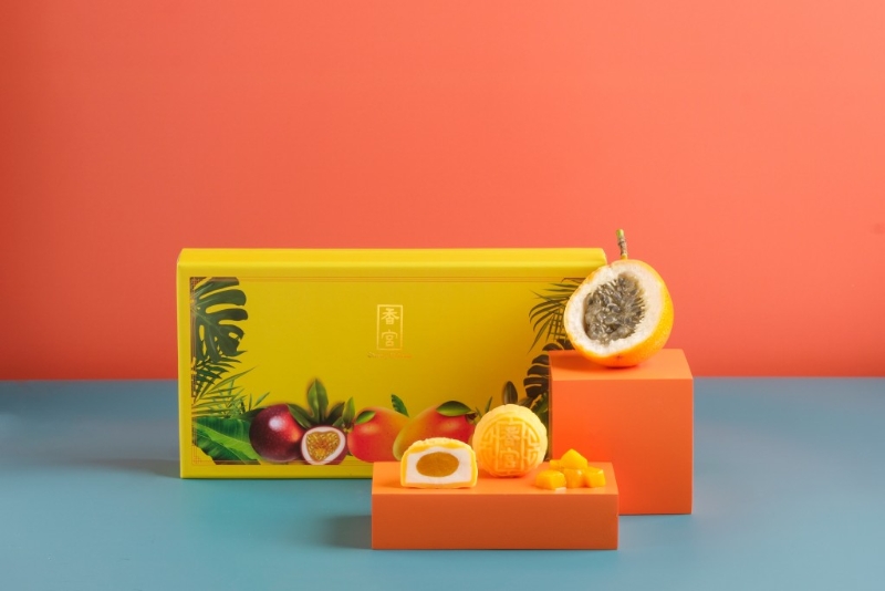 香宮芒果芝士熱情果冰皮月餅