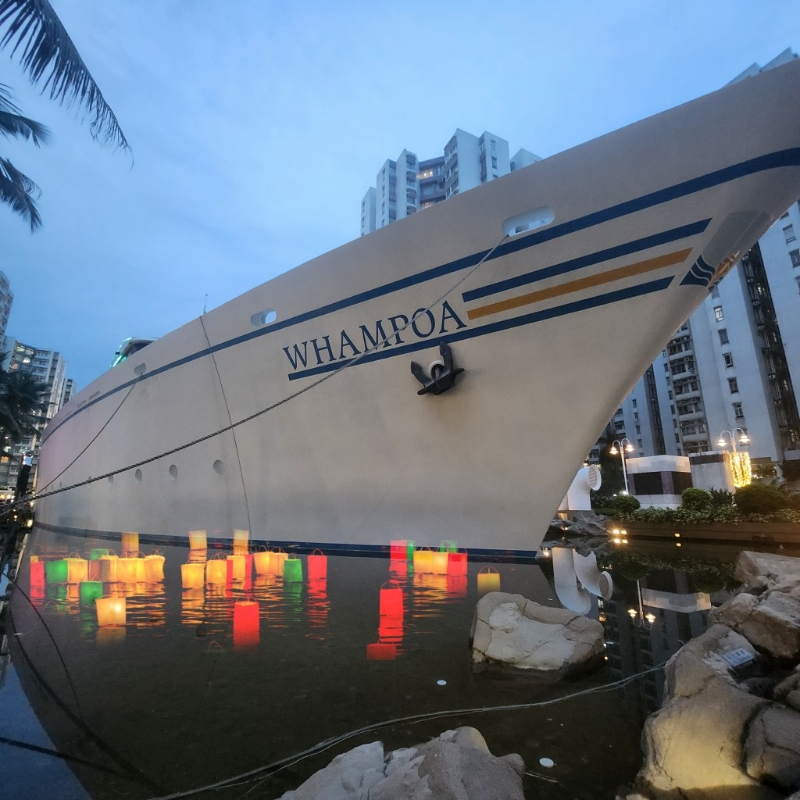 于中秋節晚，黃埔天地舉行限定“月見夜探放水燈”戶外體驗活動。 （W）