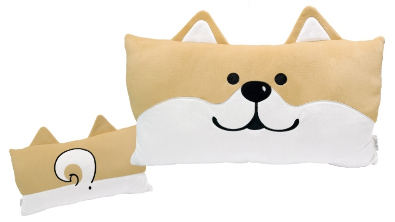 微笑柴犬毛絨長方形抱枕HK$180,Y。