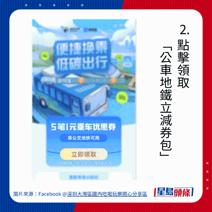 2. 點擊領取 “公車地鐵立減券包”