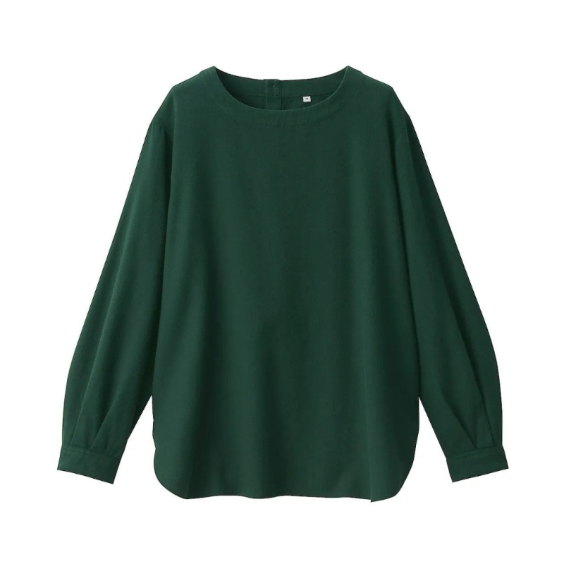 女裝棉質雙面磨毛法蘭絨長袖衫，原價$228、現售$205.2，無印良品。