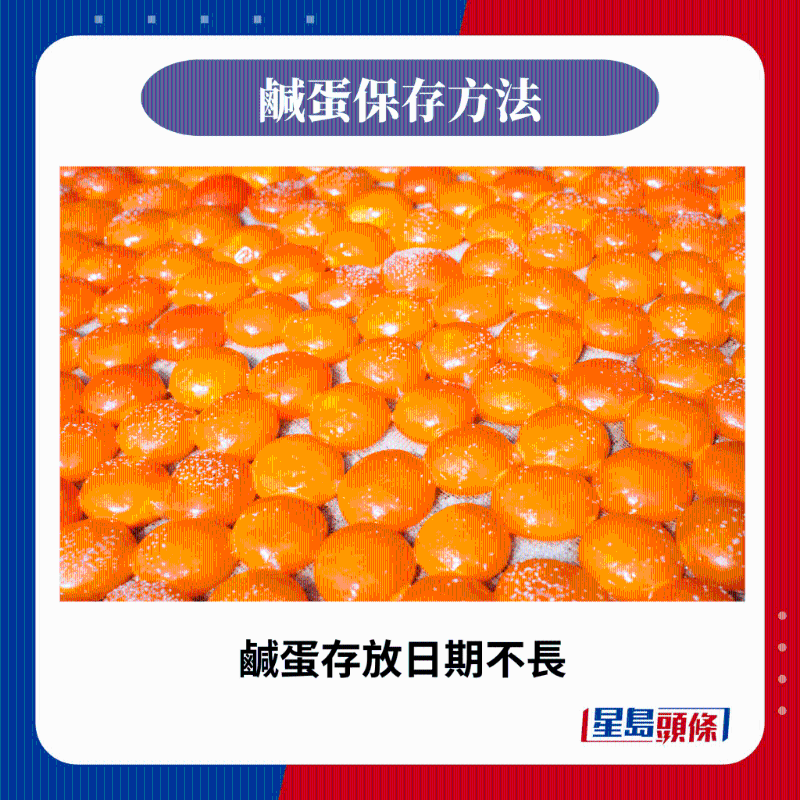 咸蛋存放日期不長。