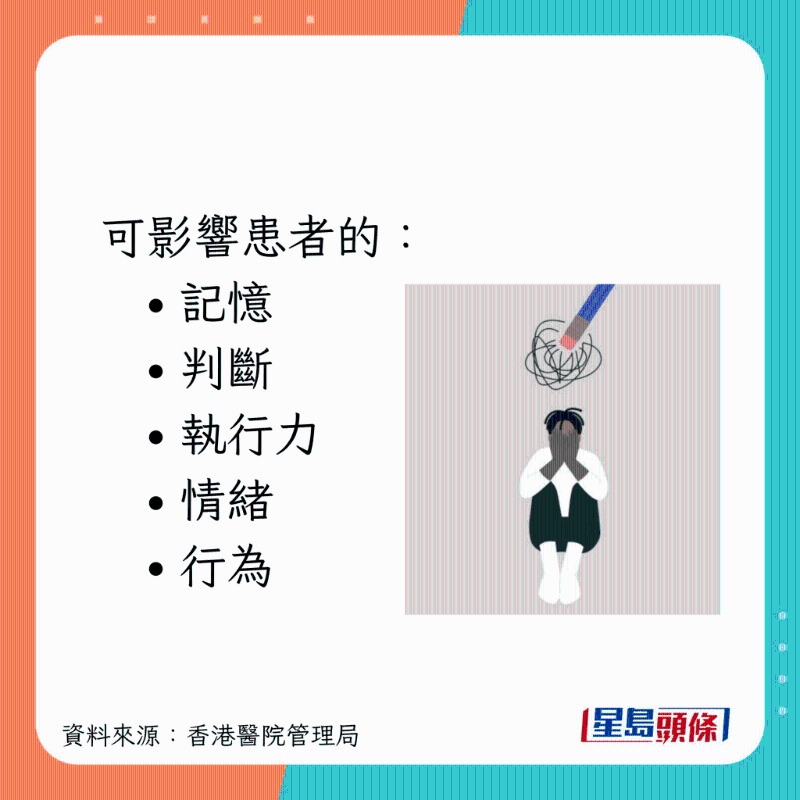 可影響患者的記憶、情緒等