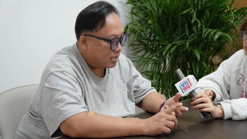 香港腎友歐陽先生接受訪問。