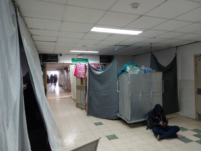 加沙地帶現時只有不足三成醫院能正常運作，圖為當地醫院的環境。