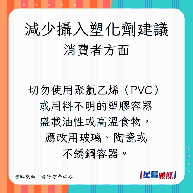 慎選容器盛載油性或高溫食物