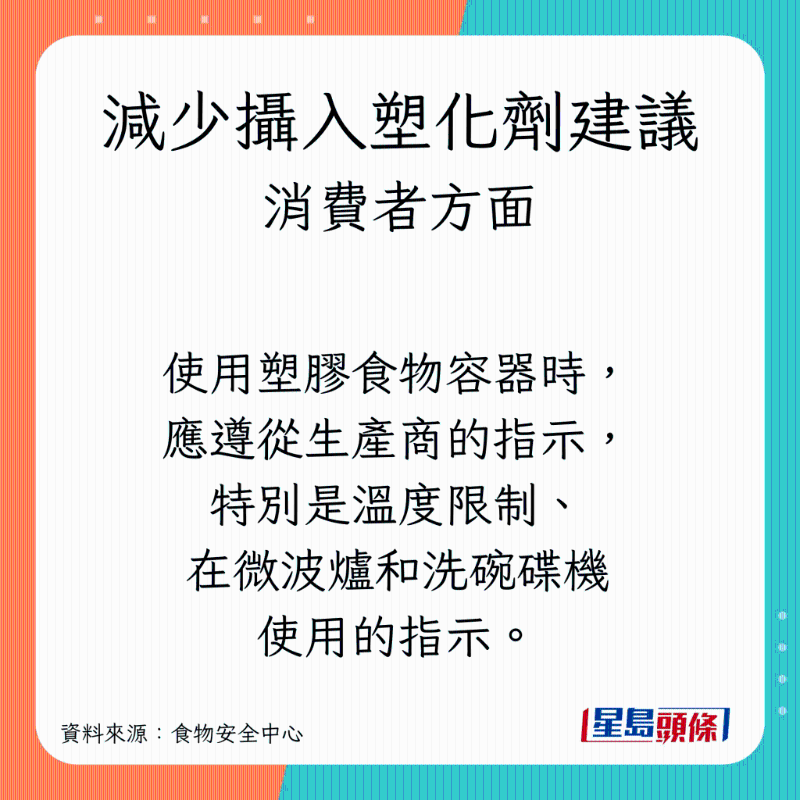 小心使用塑膠食物容器