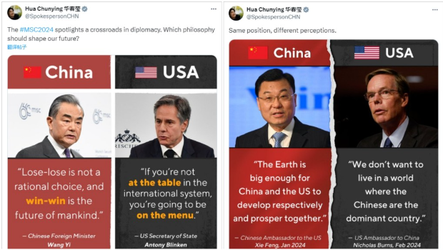 華春瑩發圖對比中美外交官言論 華春瑩發圖對比中美外交官言論