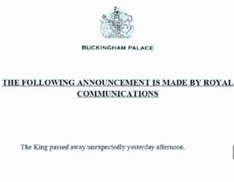 虛假的白金漢宮聲明截圖