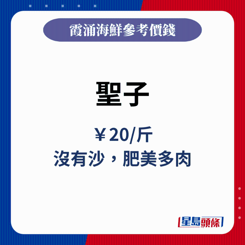 霞涌海鮮市場各類海鮮價錢參考1 霞涌海鮮市場各類海鮮價錢參考1