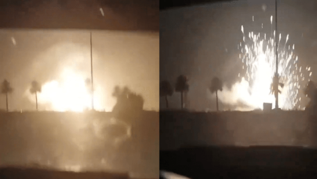 網傳卡爾索(Calso)軍事基地發生爆炸的一刻 網傳卡爾索(Calso)軍事基地發生爆炸的一刻