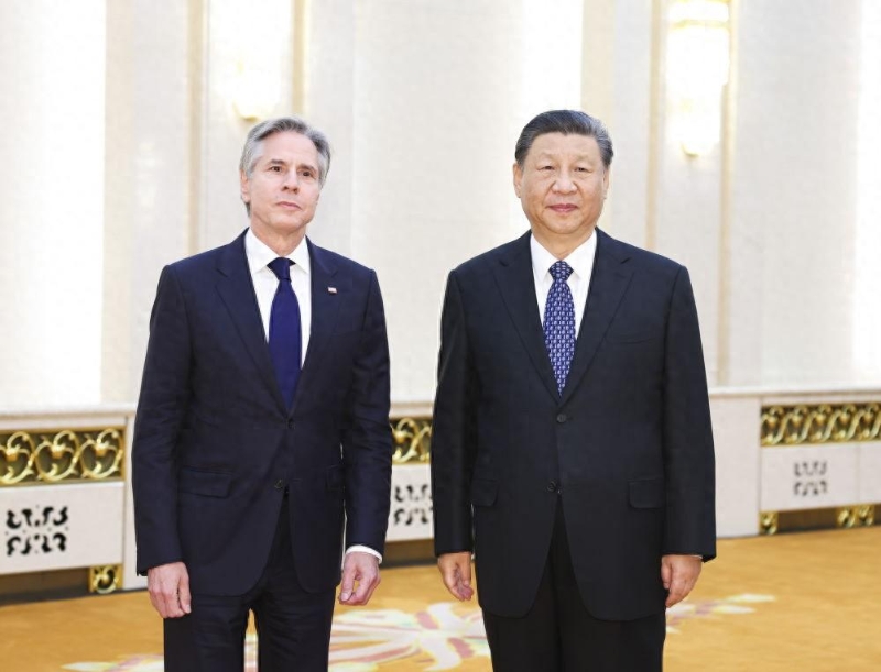 習近平在北京人民大會堂會見美國國務卿布林肯 習近平在北京人民大會堂會見美國國務卿布林肯