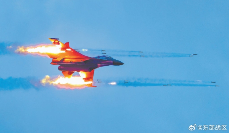 解放軍東部戰區在臺島周邊開展演習。資料圖片