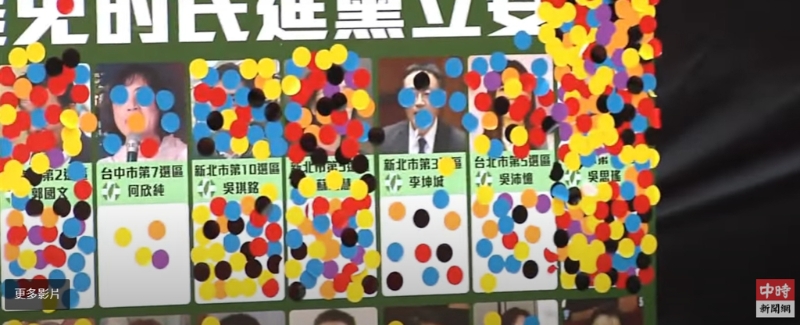 國民黨制作看板讓民眾投票選出最想罷免的綠委 國民黨制作看板讓民眾投票選出最想罷免的綠委