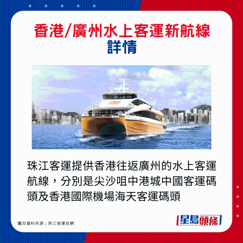 香港往返廣州水上客運新航線！5