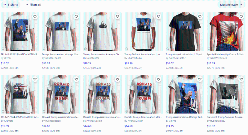 有電商開展一系列相關T恤。（網絡圖片）