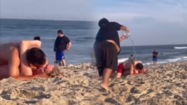 情侶在沙灘上“肉搏” 情侶在沙灘上“肉搏”