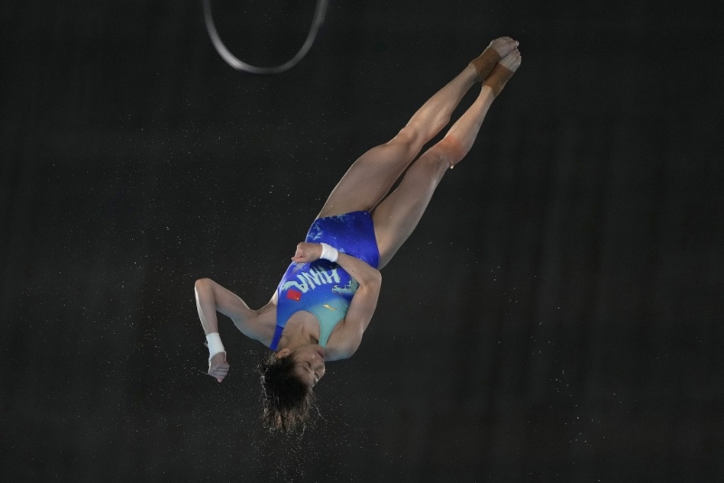 全紅嬋晉級女子10米跳臺跳水決賽。 AP