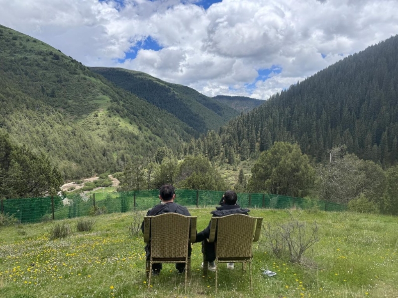 李連杰只上載利智的背面照。