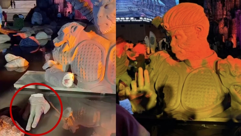 山西太原景區《黑神話：悟空》雕塑被打卡游客踩爛