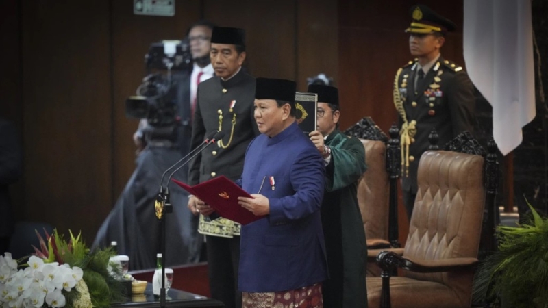 普拉博沃宣誓就任印尼總統，成為該國最年長總統。