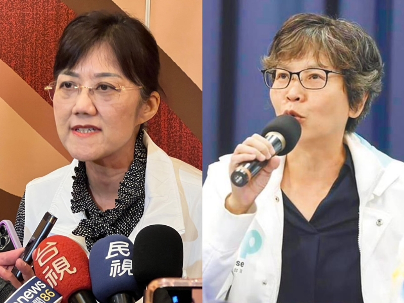 民眾黨主席柯文哲的妹妹柯美蘭（左）傳出為柯爸病情杠前民眾黨立委蔡壁如（右）。（合成圖／中時資料照）