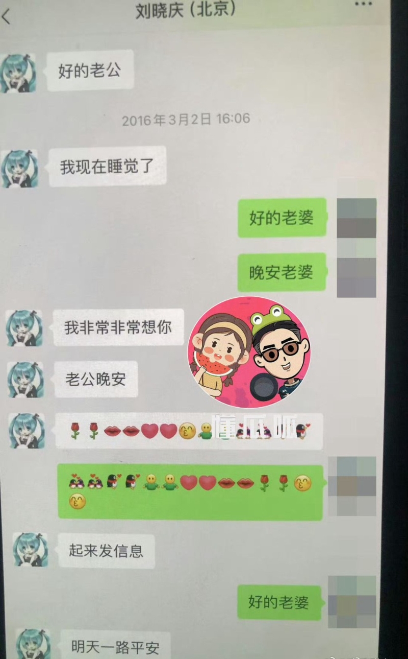 劉曉慶聊天截圖疑曝光。 （微博圖片）