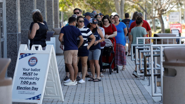 圖為佛州選民提前投票 圖為佛州選民提前投票