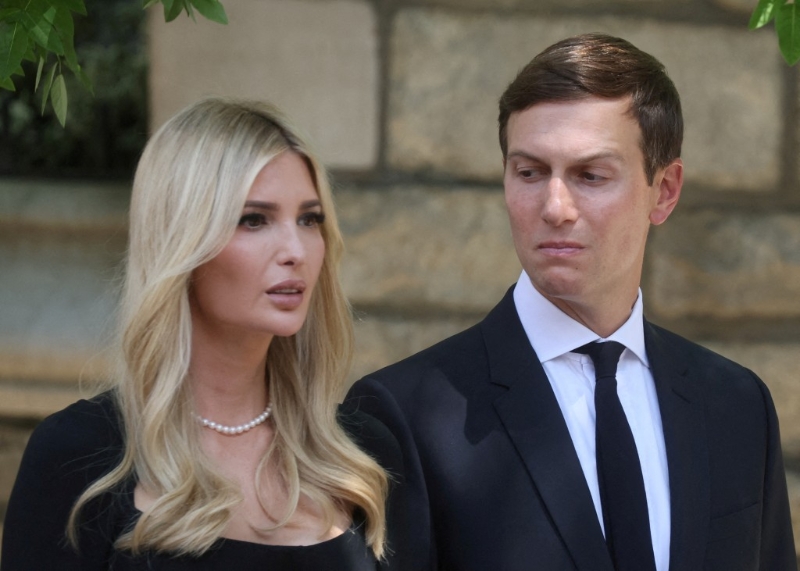 特朗普女兒伊萬卡（Ivanka Trump）及其丈夫庫什納（Jared Kushner）。 路透社