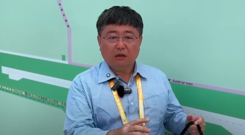 圖為呂禮詩在本屆珠海航展中，接受《中天新聞》采訪畫面。