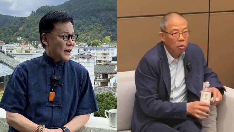 農夫山泉鐘睒睒（右）稱“看不起直播帶貨的企業家”，當當網李國慶（左）回應：“奮斗的人都值得尊敬”。