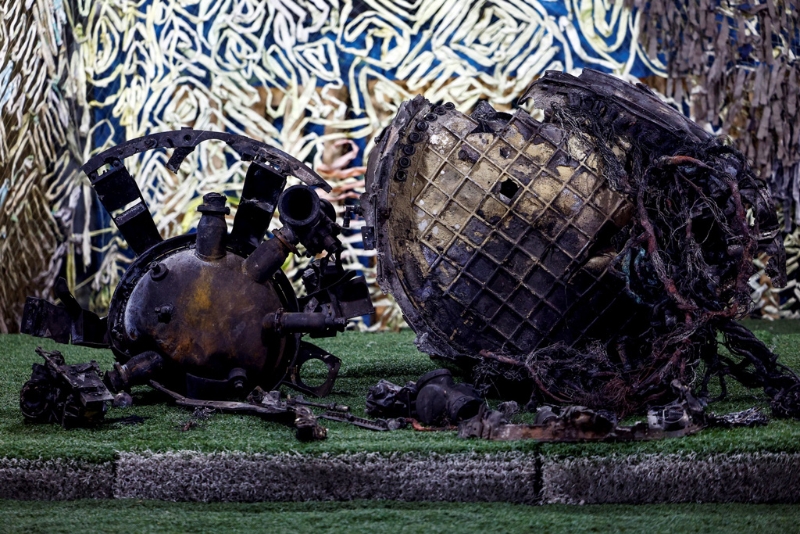 烏克蘭24日首度公開俄羅斯新型中程彈道導彈“榛果樹”（Oreshnik）殘骸。