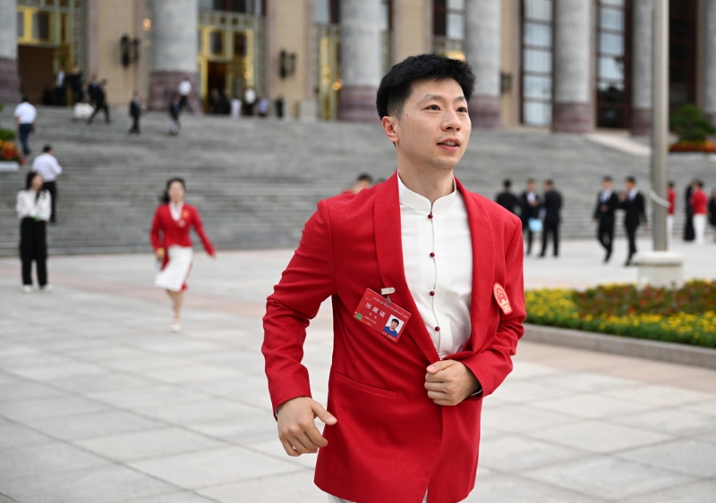 乒乓球名將馬龍。新華社