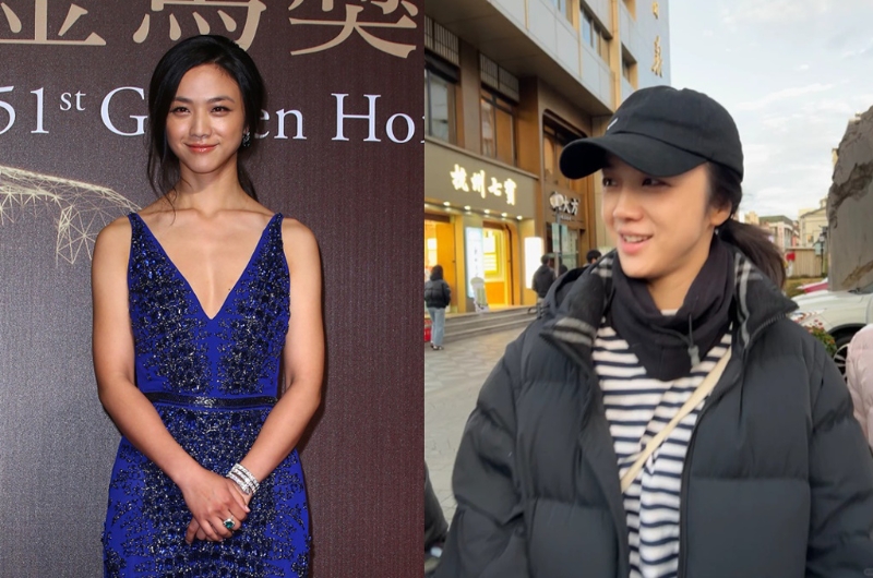 網友直擊野生湯唯，她大方頂素顏就上街。