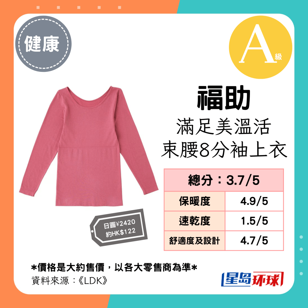 “福助”滿足美溫活束腰8分袖上衣 “福助”滿足美溫活束腰8分袖上衣