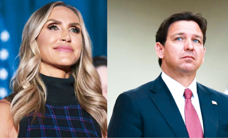 特朗普兒媳娜拉（左）與佛州州長。