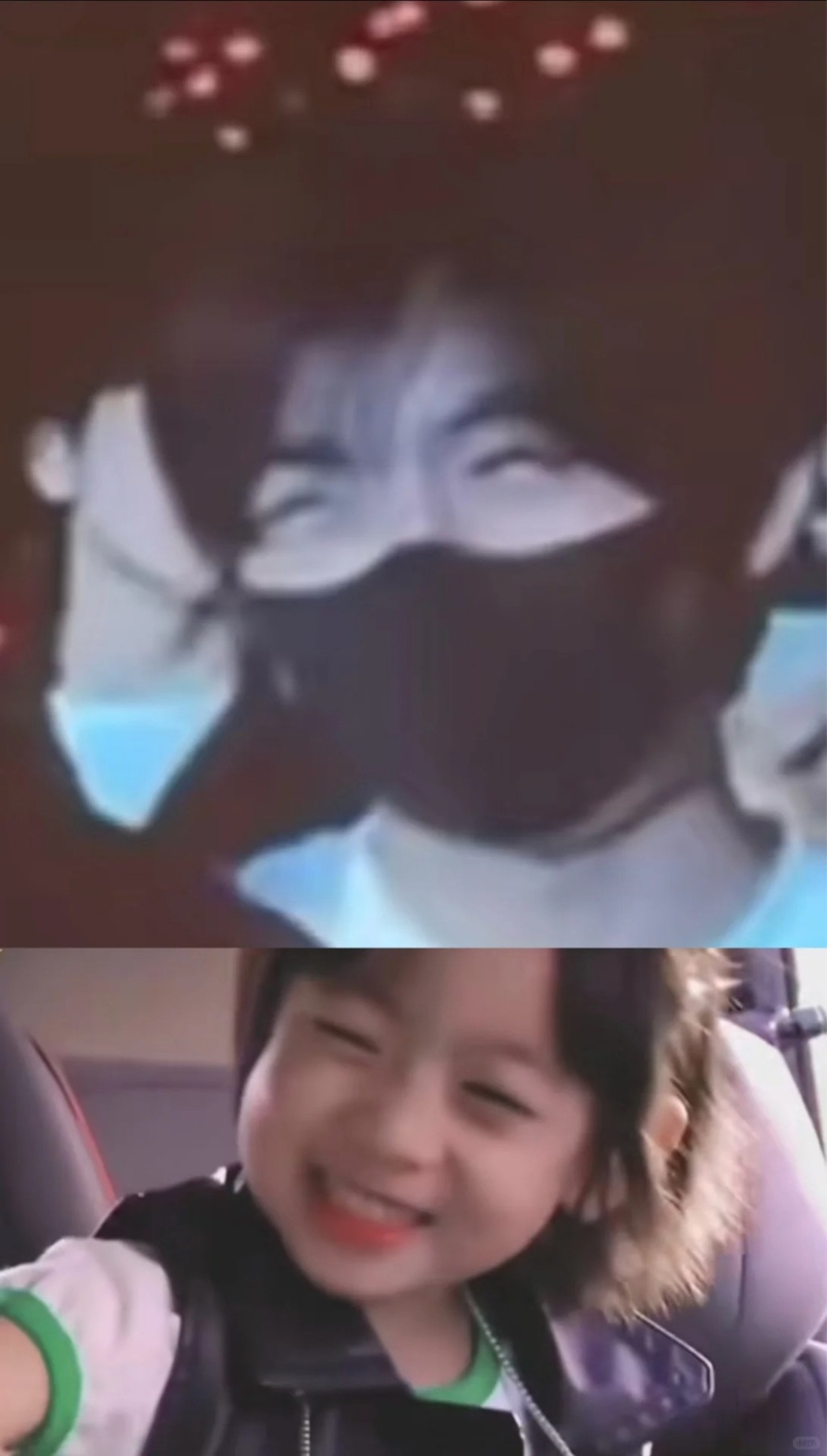 Kimi笑起上來的腰果眼跟小時候一樣。