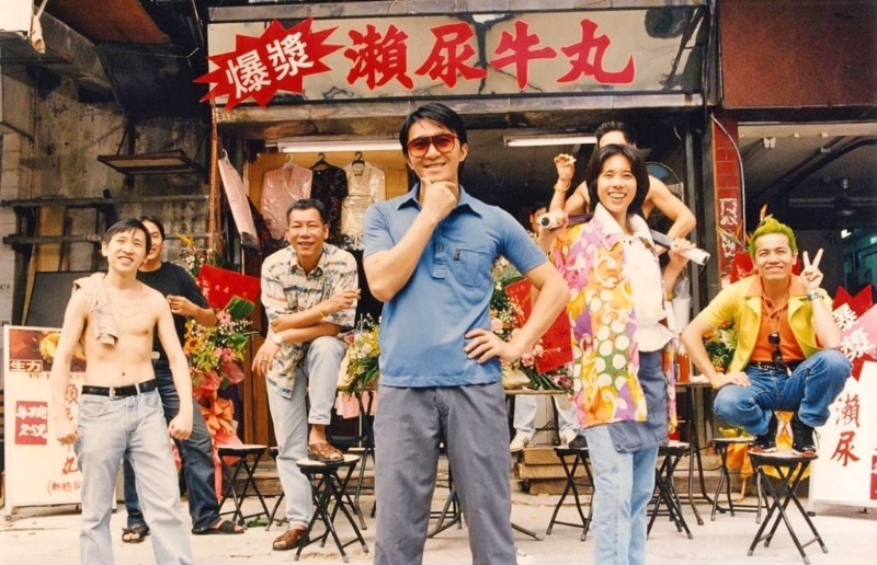 徐志雄（左一）在《食神》中沒有角色名，卻獲得在宣傳海報上露面。