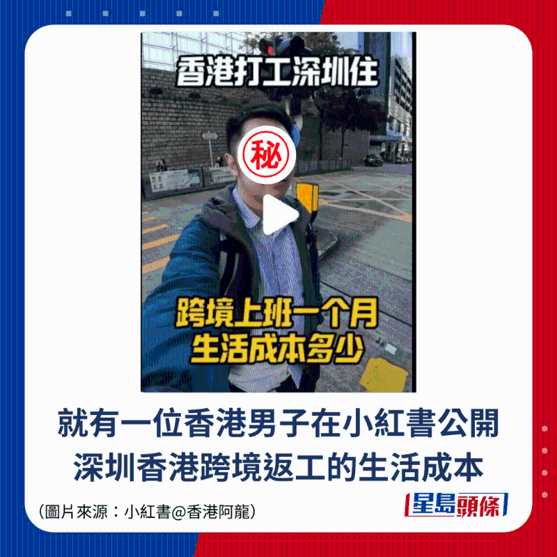 就有一位香港男子在小紅書公開 深圳香港跨境返工的生活成本