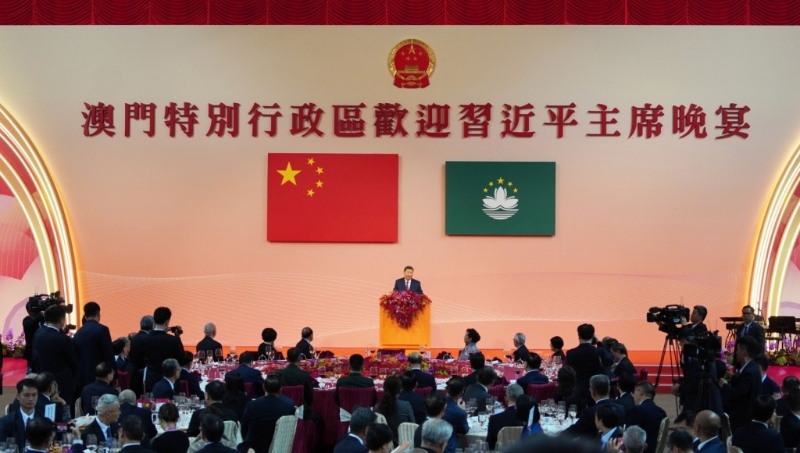 習近平出席澳門特區政府的歡迎晚宴并發表重要講話。