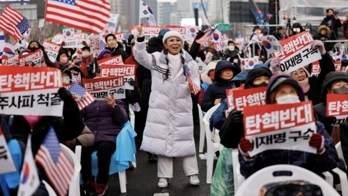 支持尹錫悅的集會。路透社