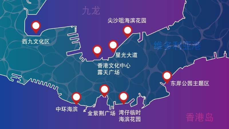 維港兩岸共八個最佳觀賞位置。 旅發局圖片