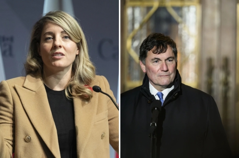 加拿大外交部長梅拉妮·喬利（左）和財政部長多米尼克·勒布朗（右）